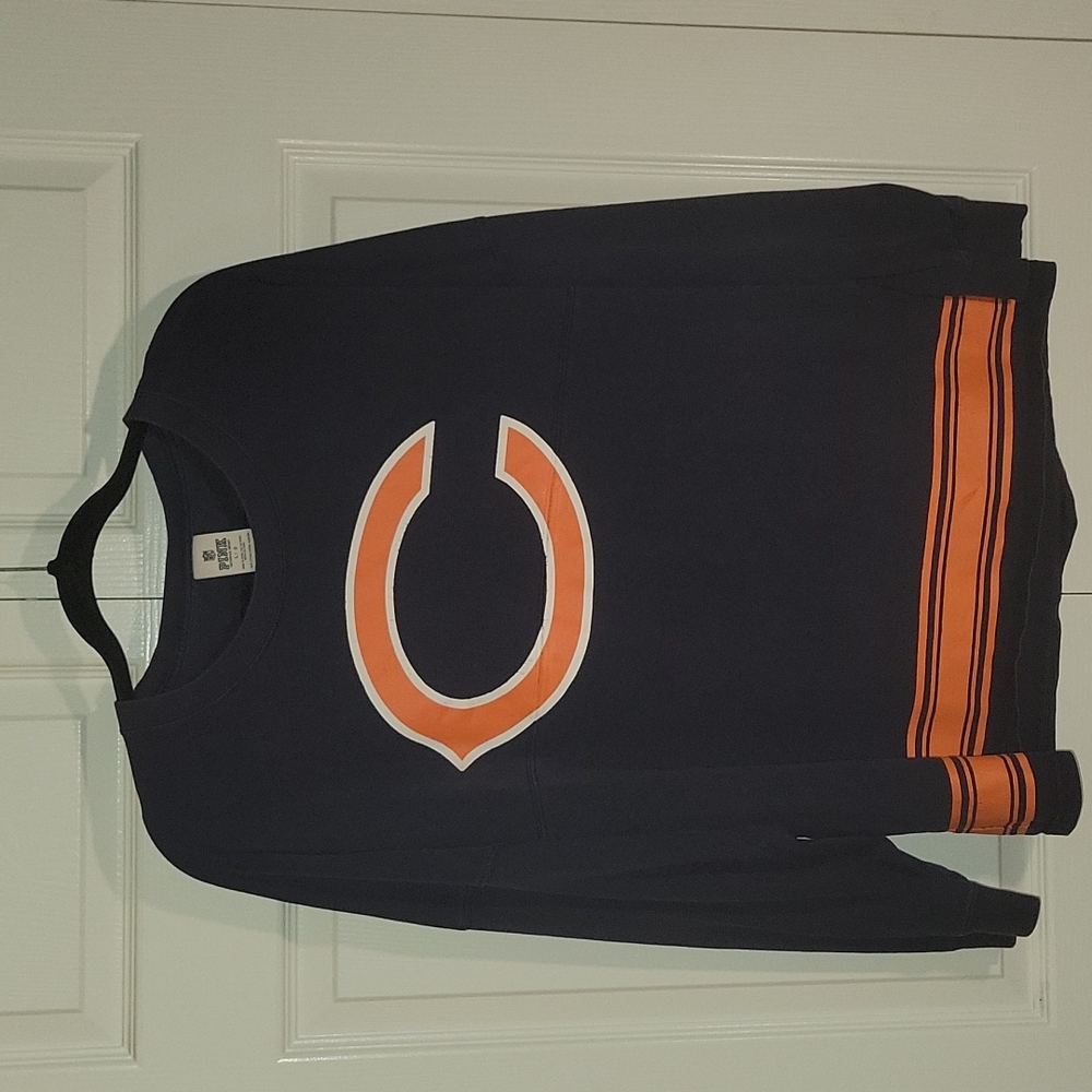 Victoria secret pink chicago bears long sleeve top 100% cotton size L